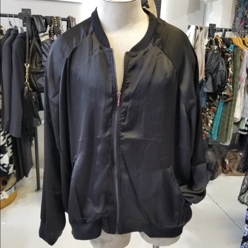 Lightweight Satiny Feel Bomber Jacket